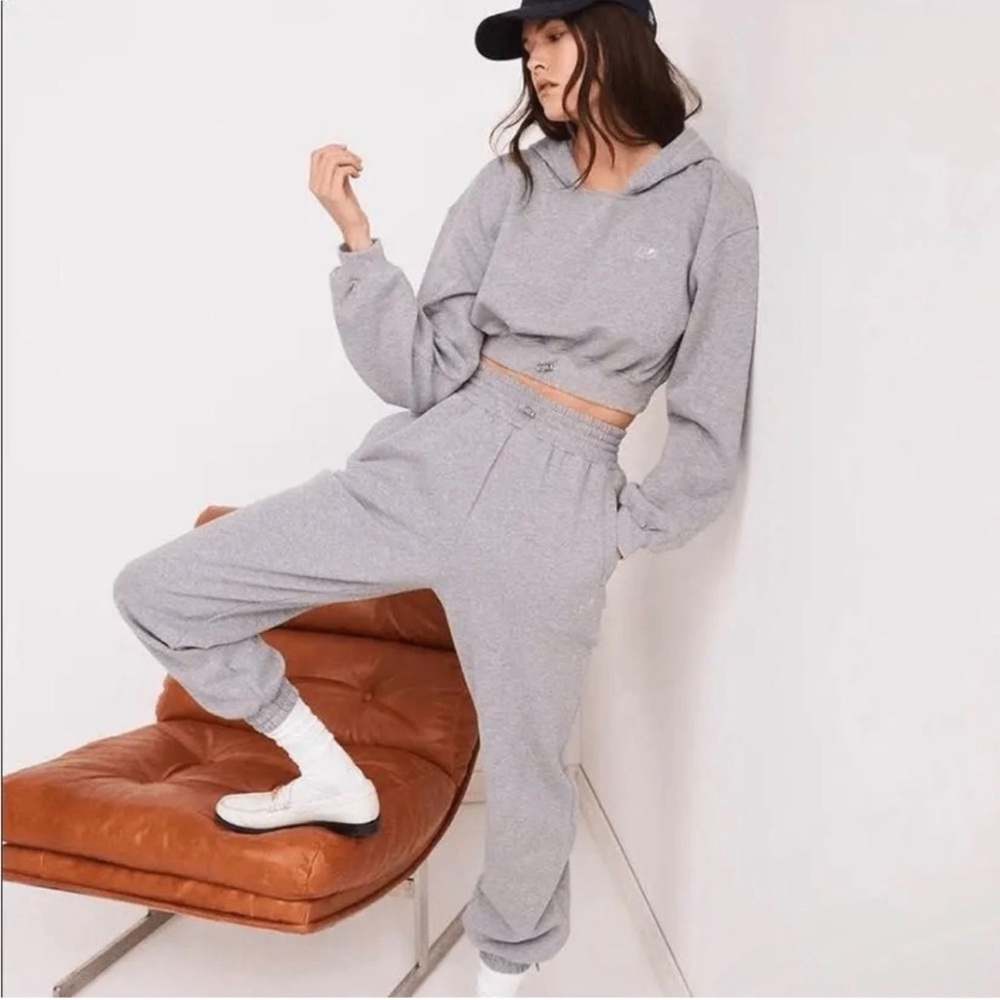 For Love And Lemons Grey Sweatpant Joggers Elastic Waist High Rise Size Small